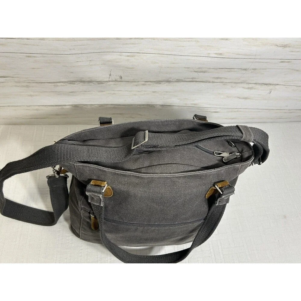 NEAR NU! Travelon Heritage Gray Large Tote Totebag Bag RFID Anti-Theft Crossbody